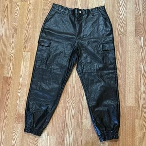Size 14 misguided leather joggers